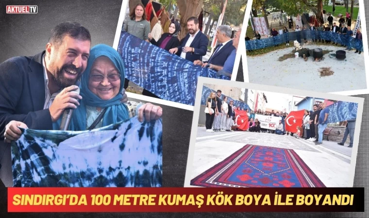 Sındırgı’da 100 Metre Kumaş Kök Boya İle Boyandı