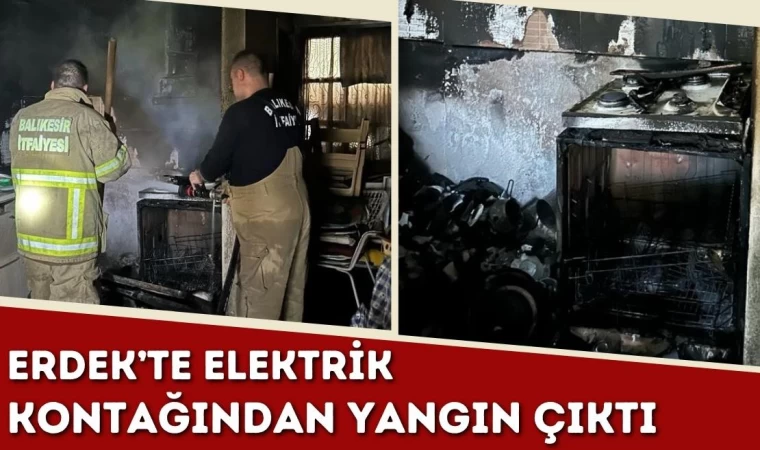 Erdek’te Elektrik Kontağından Yangın Çıktı