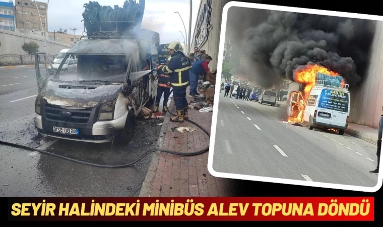 Seyir Halindeki Minibüs Alev Topuna Döndü