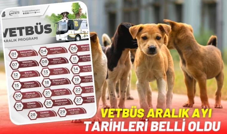 VETBÜS Aralık Ayı Tarihleri Belli Oldu