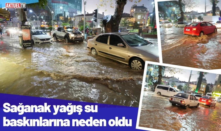 Edremit'te Sağanak yağış su baskınlarına neden oldu