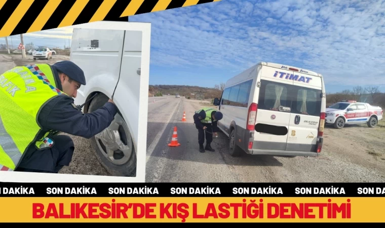 Jandarma ekiplerinden bin 484 araca kış lastiği denetimi