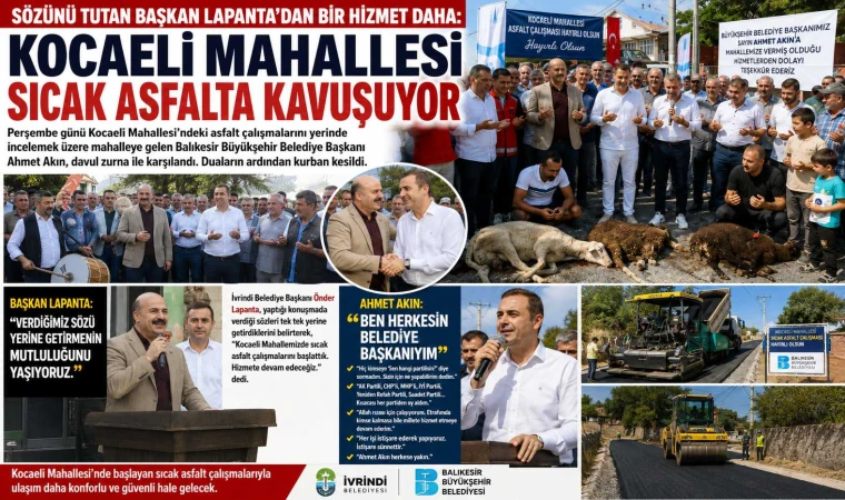 Başkanlar el ele verdi: Kocaeli Mahallesi Sıcak Asfalta Kavuşuyor