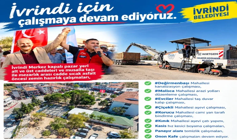 İvrindi’de Çalışmalar Hız Kesmeden Sürüyor