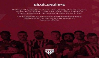 Bandırmaspor’da, 7 futbolcu kadro dışı