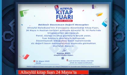 Altıeylül kitap fuarı 24 Mayıs’ta