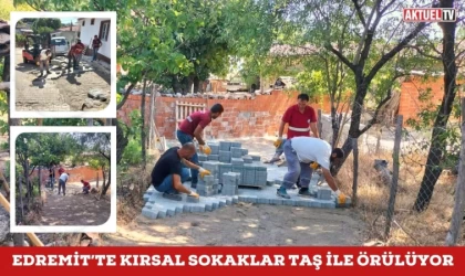 Edremit’te Kırsal Sokaklar Taş İle Örülüyor