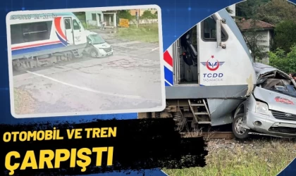 Otomobil ve Yolcu Treni Çarpıştı