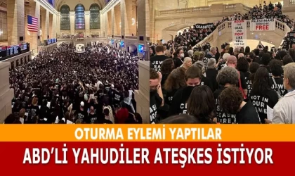 ABD’li Yahudilerden ”Gazze’de Ateşkes” Talebiyle Oturma Eylemi