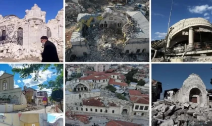Depremde Yıkılan Tarihi Yerler Görüntülendi