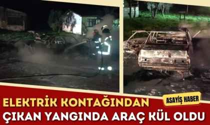 Elektrik Kontağından Çıkan Yangında Araç Kül Oldu