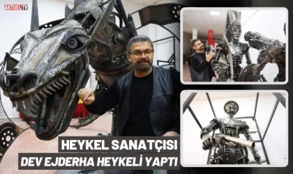 Heykel Sanatçısı Dev Ejderha Yaptı