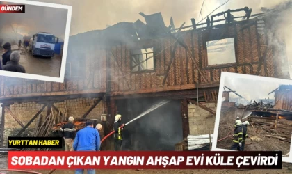 Sobadan Çıkan Yangın Ahşap Evi Küle Çevirdi