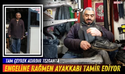 Bedensel engelli kunduracı, çeyrek asırdır ayakkabı tamir ediyor