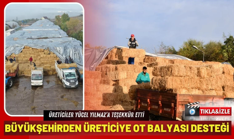 Küçük Üreticiye Büyükşehir’den Ot Balyası Desteği