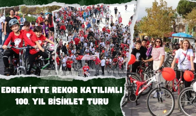 Edremit’te Rekor Katılımlı 100. Yıl Bisiklet Turu