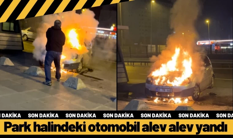 Park Halindeki Otomobil Alev Alev Yandı