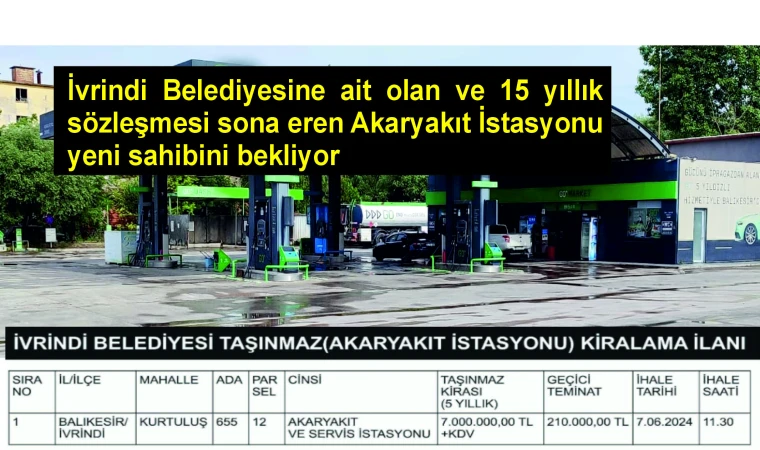 SÜRE DOLDU AKARYAKIT İSTASYONU İHALEYE ÇIKTI