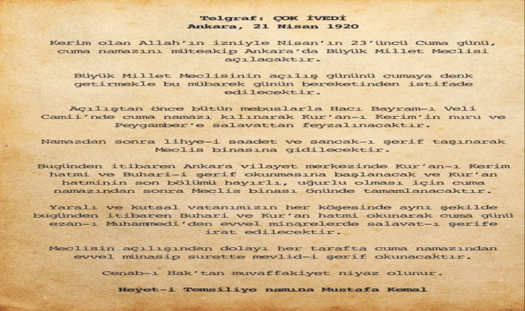 Bu ülkeyi kuran esas irade budur