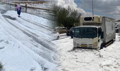 Suudi Arabistan’da dolu yağışı hayatı felç etti