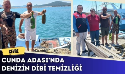 Cunda Adası’nda denizin dibi temizliği