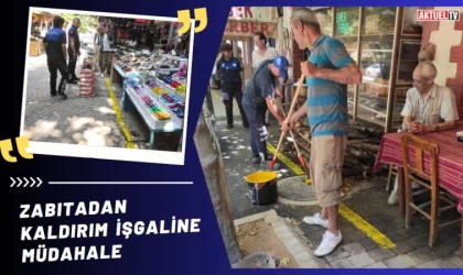 Zabıtadan kaldırım işgaline müdahale