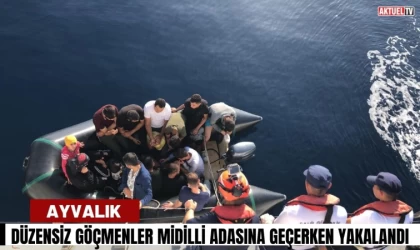 Midilli Adasına Geçmek İsteyen 16 Düzensiz Göçmen Yakalandı