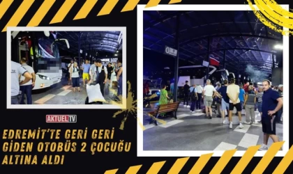 Edremit’te Geri Geri Giden Otobüs 2 Çocuğu Altına Aldı