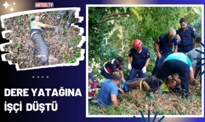 Erdek'te Dere Yatağına İşçi Düştü