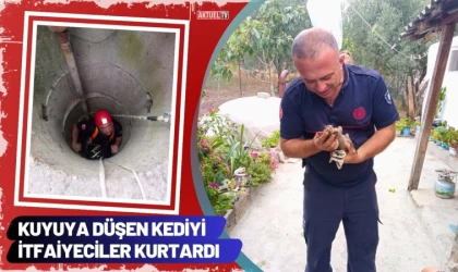 Kuyuya Düşen Kediyi İtfaiyeciler Kurtardı