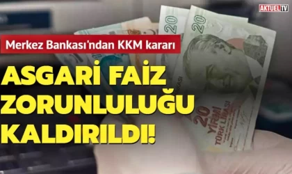 Merkez Bankası: “Asgari Faiz Zorunluluğu Kaldırıldı”