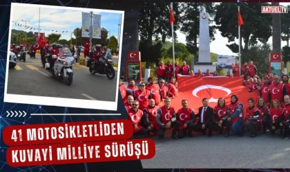 Ayvalık’ta 41 Motosikletliden Kuvayi Milliye Sürüşü