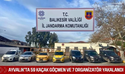 Ayvalık’ta 59 Kaçak Göçmen ve 7 Organizatör Yakalandı