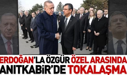 Erdoğan'la Özgür Özel Arasında Anıtkabir'de Tokalaşma