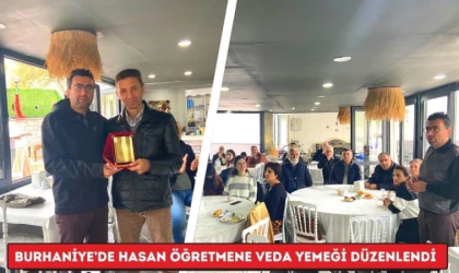 Burhaniye’de Hasan Öğretmene Veda Yemeği Düzenlendi