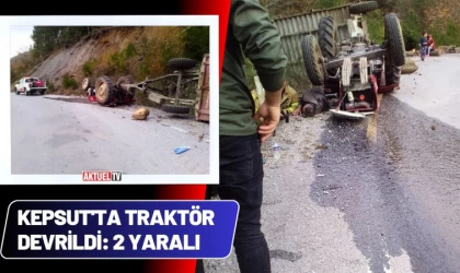 Kepsut'ta Traktör Devrildi: 2 Yaralı