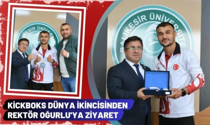 Kickboks Dünya İkincisinden Rektör Oğurlu'ya Ziyaret